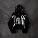 Gothic Dark Letter Print Hoodie - Unisex Oversized Streetwear Pullover With 3D Graphic, Black_ecoleips.com
