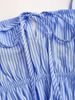 Women's High Waist Wide Leg Palazzo Pants - Blue Vertical Stripes, Lightweight Summer Trousers, Loose Fit & Floor-Length Design_ecoleips.com