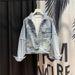 Women's Retro Style Slimming Denim Jacket For Spring Autumn Loose Fit Plus Size Casual Export Style With Frayed Edges_ecoleips.com