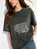 Women's Everyday Washed T-Shirt, Comfortable Oversized Street Fashion Top_ecoleips.com