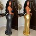 Women's Sexy Backless Bodycon Midi Dress With Lace-Up Detail, V-Neck Sleeveless Bandage Style Dress For Evening Party_ecoleips.com