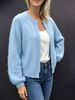 Ribbed Trim Knit Cardigan, Lightweight Soft Open Jacket_ecoleips.com