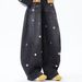 High-Waisted Floral Embroidered Straight Leg Jeans – Oversized Boyfriend Fit With Floor-Length Hem (Black/Blue, S-3XL)_ecoleips.com