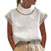 Women's Clothing Women's Spring And Summer Casual Solid Color Hollow Tops Casual High Collar Washed Cotton Lace Breathable T Shirt Women_ecoleips.com