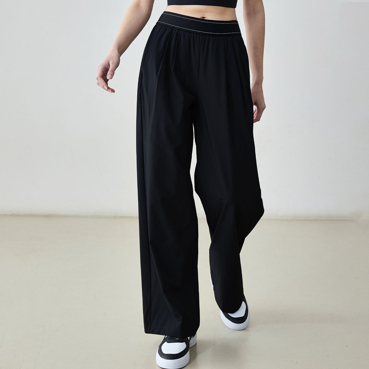 Women's Pants - Wide Leg High Waist Lounge Pants, Breathable & Slim Fit For Casual Wear & Fitness_ecoleips.com
