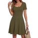European And American Cross-border Dress For Women In Summer 2026, New White Round Neck Short Sleeved Women's A-line Skirt_ecoleips.com
