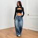 Voya Women's Personalized Street Trendy T-shirt 2026 Spring/Summer New Collection Two Piece Slimming Open Umbilical Top_ecoleips.com