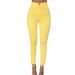 Summer High-Waisted Skinny Pants For Women - Stretchy Slim-Fit Candy Color Trousers (White/Black/Yellow/Denim Blue/Burgundy/Army Green)_ecoleips.com
