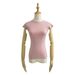 Women's Clothing Style Sexy Solid Color Brushed Bottoming Shirt Summer New Yoga Fitness Short Sleeved T Shirt Tight Elastic Top_ecoleips.com