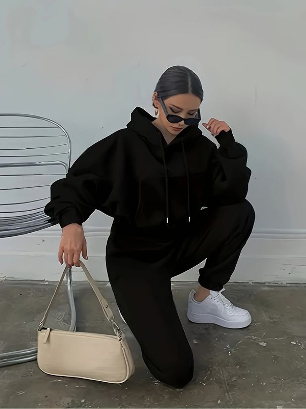 Hot Sale European And American Autumn Winter Women's New Casual Sweatshirt Jacket Sports Set For Women_ecoleips.com