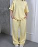 New Crew Neck T-shirt Short-sleeved Trousers Two-piece Casual Macaron Jumper Suit Women_ecoleips.com