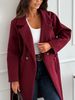 Winter Fashion Wool-Like Coat For Women – Oversized Long Sleeve Trench Coat With Pockets, Double-Breasted & Comfortable (Wine Red/Black/Khaki/Brown)"_ecoleips.com