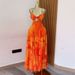 Summer Strapless Camisole Tie Dye Print Long Dress Sleeveless Elegant Backless Women's Dress_ecoleips.com