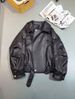 Aria Basics Cross-border Lambskin Biker Jacket, Loose-fitting PU Leather Coat, Oversize New High-end Simple Early Autumn Outerwear_ecoleips.com