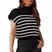 Aria Basics Aria Basics 2024 Europan And Amrican Cross-Bordr TEUM Womn's Vst Summr Slvlss High-Nck Slim Fit Stripd Basic_ecoleips.com