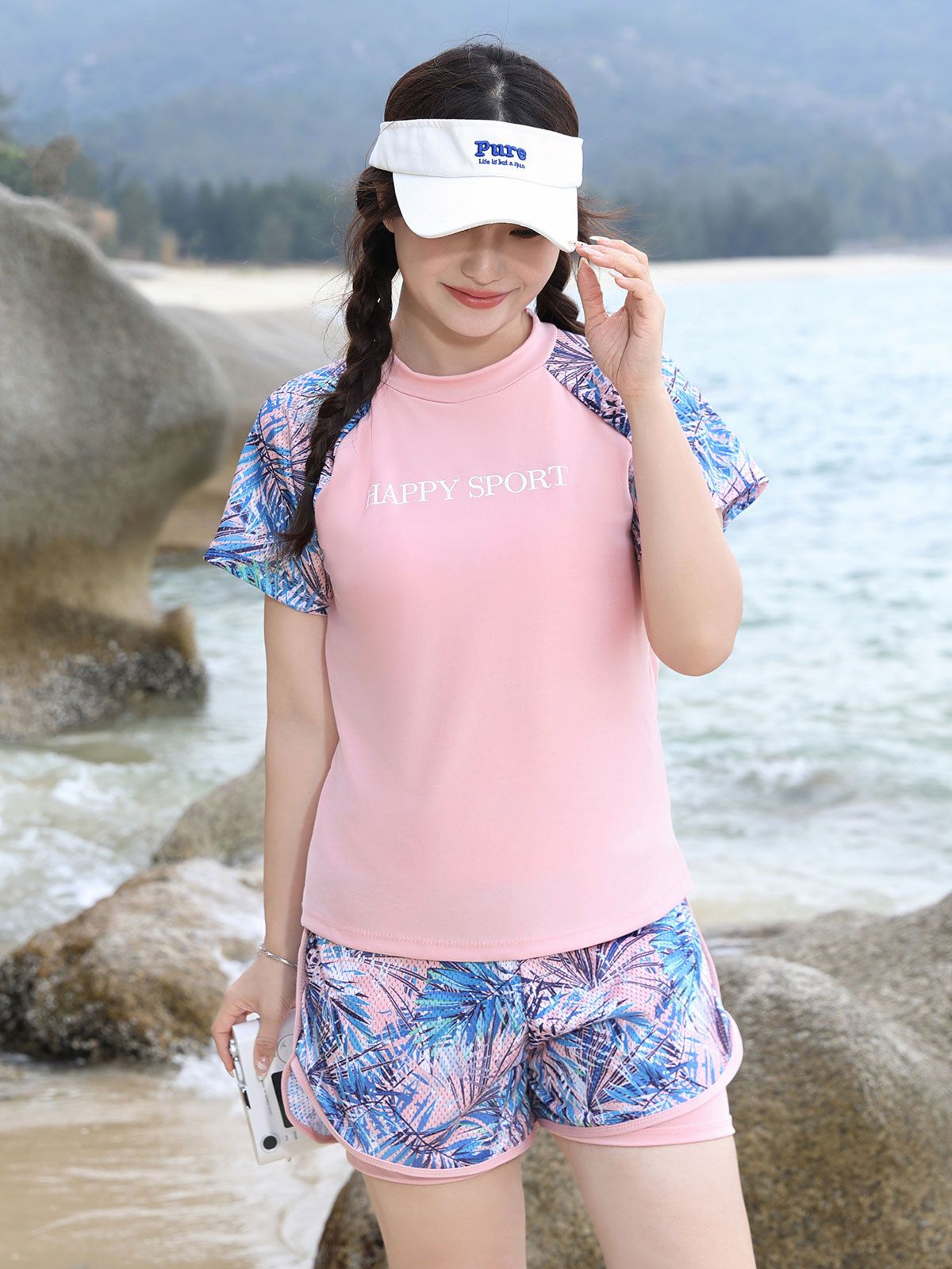 Plus Size Women's Conservative Two Piece Swimsuit Slimming Design For Hot Springs And Chubby Girls Style_ecoleips.com