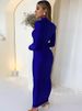 Shoulder Padded Long Sleeve Bodycon Green Party Club Maxi Long Dress 2025 Spring Autumn Women Fashion Elegant Clothes_ecoleips.com