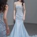 Blue French Style Halter Neck Mermaid Gown for Women Stunning Bridesmaid Dress Perfect for Toasting Art Exams Or Banquet Hostess_ecoleips.com
