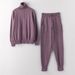 Women's Knitted Pullover Sweater And Pants Set Ribbed Legs Sportswear Single Line down the Middle_ecoleips.com
