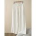 Suitable For All Seasons Natural Authentic Breathable Linen Artistic Solid Color Elastic Waist Straight Pants For Women_ecoleips.com