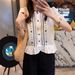 Heavy Embroidery Lace Trim Short Shirt For Women 2025 New Summer Blouse With Light Luxury And High-End Feel, Puff Sleeve_ecoleips.com