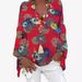 2025 Women's New Printed V-neck Blouse Shirt_ecoleips.com