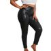 "Snake-Print High-Waisted Leggings – Stretchy Milk Silk Pants For Women (Black, S-XL, Breathable, Animal Print, Fall/Winter)"_ecoleips.com