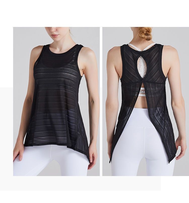 2025 New Yoga Vest Quick-Dry Sports Top Sleeveless Loose Fit Gym Shirt For Women_ecoleips.com