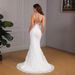 Women's Clothing Elegant Solid Color Sling V Neck Fishtail Hip Wrapped Small Tail Dress Skirt_ecoleips.com