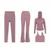 Women's Slim Fit Four Piece Set Hooded Jacket U Shaped Vest Flared Pants Cropped Pants Elastic Fit Sportswear_ecoleips.com