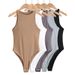 Women's Clothing Slim Round Neck Vest Jumpsuit Outer Wear Slim Sleeveless Suspenders Solid Color Bottoming Shirt Stretch Top_ecoleips.com