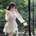 French-Inspired Chiffon Tiered Dress With Waist-Defining Seams & Romantic Ruffle Hem – Breathable Lining & Concealed Zipper (S/M/L/XL/2XL, Peach)_ecoleips.com