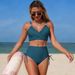 Sporty High-Waist Bikini Set – Solid Color Swimwear For Women (S-2XL, Black/Army Green/Royal Blue/Peacock Green/Coffee)_ecoleips.com