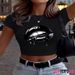 Slim Fit Women's T-Shirt European American Style Fresh Cute Print Short Summer Top_ecoleips.com