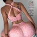 Women's 2-Piece Fitness Yoga Outfit Leopard Print Seamless Cross Bra And Panties Set Back Pleated Sports Set Outdoor_ecoleips.com