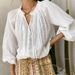 K New Design Sense Long Sleeve Shirt For Women, White Loose Women's Shirt_ecoleips.com