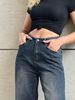 Cro-border European And American Veratile High Wait Jean New Slimming Retro Straight Looe Draped Floor-length_ecoleips.com