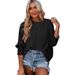 Summer New Women's Loose-Fitting Large-Sized Round-Neck Solid Color Blazer_ecoleips.com