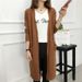 K New Women's Sweater Cardigan, Long Coat With Big Pockets, Loose Large Size Cardigan Jacket_ecoleips.com