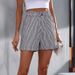 Summer New Casual Pocket Striped Daily Comfortable Casual Shorts For Women_ecoleips.com