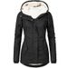 Women's Fleece-Lined Longline Hooded Coat – Winter Commuter Jacket With Zip Pockets, Thick Poly-Cotton Blend For Work & Travel_ecoleips.com