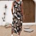 Women's Clothing Ladies Tropical Leaf Print Vest Dress_ecoleips.com