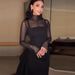 Women Elegant Sexy High Neck Sheer Mesh Paneled Long Dress New Arrival 2024 Fashion Casual Party Evening Cocktail Dress For Ladies_ecoleips.com