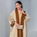 Ladies Middle Eastern Muslim Contrast Color Jacket Fashion Solid Color Abaya Dress_ecoleips.com