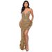 Verve Women's Off-Shoulder Backless Pure Desire Style Feather Sequin Dress_ecoleips.com