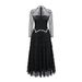 Women's Clothing temperament elegant heavy craft long sleeve beaded dress banquet evening dress long bridesmaid dress_ecoleips.com