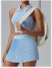New Pleated Tennis Skirt Women's Fake Two Anti-light Fitness Short Skirt Ball Pocket Golf Culottes_ecoleips.com