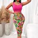 2025 Summer New Style Camisole Top Printed Belted Midi Skirt Women's Set_ecoleips.com