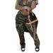 Women's Clothing High Waist Straight Multi Color Camouflage Overalls_ecoleips.com