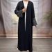 Verve 2025 Muslim Clothing Fashion Elegant Pocket Cardigan Embroidered Tie Dress Robe_ecoleips.com